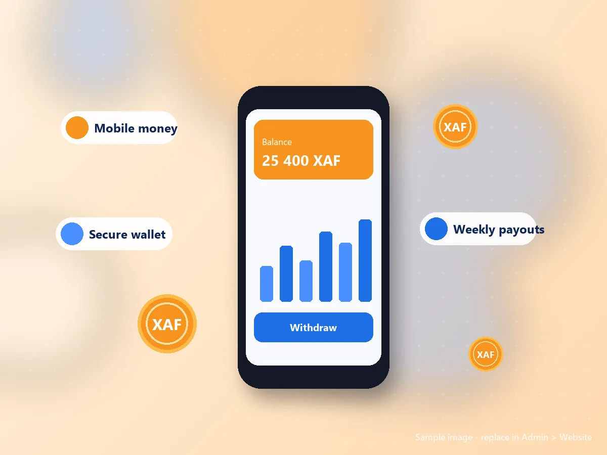 Wallet balance and withdraw button
